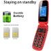 USHINING GSM Senior Flip Phone - Large Button Emergency Call 1.77 Color Display - No Contract - Red - Buy Online on SooperMarket.com