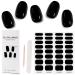 Kalolary 32PCS Cured Gel Nail Polish Strips Adhesive Full Wrap Gel Nail Art Sticker Waterproof Gel Nail Wrap Stickers with Nail File and Stick(UV/LED Lamp Required) (Black)