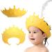 Shower Caps for Kids KAMHBE Baby Shower Cap Shield Adjustable Crown Hair Washing Shampoo Shield Baby Visor for Eyes Ears and Face (Yellow)