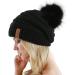 QUEENFUR Women's Slouchy Beanie with Faux Fur Pompom - Black | Winter Ski Cap - Buy Online on SooperMarket.com