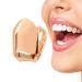 Single Gold Tooth Cap - 14k Gold Realistic Fake Teeth Grills Gold Plated Realistic Fake Teeth Grills Gold Finish Eye Catching and Stylish Tooth Caps for Women and Men Rose Gold