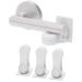 Child Proof Door Lever Lock - Door Handle Lock - 3M Adhesive - Minimalist Design - No Drilling Child Safety Door Handle Locks by Inaya. (3 Pack)