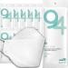 (Pack of 10) 4-layers Premium Filters (KF94 Certified) Face Mask (Made in Korea) Respirators Protective Disposable Safety Dust Covers (Adults Large) Individual Packaged - White