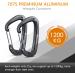 Brotree Carabiner Hooks - 1200kg Heavy-Duty Screw Lock Perfect for Hiking Camping & Fishing - 2 Black Wire Gate Key Rings - Buy Online on SooperMarket.com