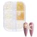 Uinfhyknd 1Box Pearl Decorations Nail Charms White Round Nail Parts Gold Steel Beads Balls Jewelry Nail Art Accessories Color:ZZ01