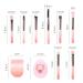 Travel Makeup Brush Set - 10 Mini Brushes with Case | Foundation Blending Eyeshadow & Blush | Perfect Makeup Gift (Pink - Buy Online on SooperMarket.com
