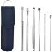 Magnesis Innovative Spring Earwax Cleaner Tool Set - Spiral Design Stainless Steel Ear Picks Easy to Use Ear Wax Removal Kit with Storage Box and Cleaning Brush (Black)