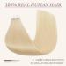 Tess Tape Extensions #613 Blond - 30cm Remy Real Hair Adhesive Tape Extensions - 20 Pack Smooth Light Blonde Hair Extensions - Buy Online on SooperMarket.com