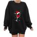 Kinrui Oversized Wine Glass Graphic Shirt Women - Black XX-Large - Buy Online on SooperMarket.com