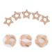 ABOOFAN 5pcs Wooden Star Teething Rings for Babies - Khaki | Baby Chew Toy with Silicone Teether | 5.5x5.5cm - Buy Online on SooperMarket.com
