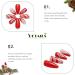 Vatocu Christmas False Nails - Short Red Press on Nails with Snowflakes, Elk, and Snowman Design - 24pcs Set for Women and Girls - Buy Online on SooperMarket.com