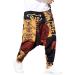 Pejihota Men's Loose Hip-Hop Harem Pants - Linen Bohemian Aladdin Yoga Pants with Pockets | Retro Print & Deep Step Style - Buy Online on SooperMarket.com