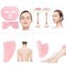 BAYDE Rose Quartz Roller & Gouache Face Eye Mask Set - 6-in-1 Natural Crystal Facial Care Tool for Face Lifting & Anti-Wrinkle - Buy Online on SooperMarket.com