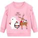 LXKA Kids Girls Christmas Jumper Sweatshirt Xmas Jumpers Toddler Santa Claus Reindeer Tops Baby T-Shirts Long Sleeve Cotton Crew Neck Casual Winter Clothes Age 1-7 Years Christmas Party 1-2 Years