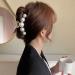 White Large Pearl Hair Claw Clips - Strong Hold Barrettes for Women | Ideal for Daily, Birthday, Wedding Wear | Nonslip Hair Accessories for Thick or Thin Hair - Buy Online on SooperMarket.com
