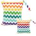 Egurs diaper bag for on the go wetbag 1 piece large + 1 piece medium rainbow stripes