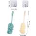 SKHAOVS 2 Piece Long Handle Bath Brush Set for Exfoliating and Dead Skin Removal - Shower Loofah Scrubber for Men and Women - Blue and Beige - Buy Online on SooperMarket.com