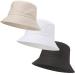 3 Packs Unisex Athletic Bucket Hat Solid Colors Sun Hat with UV Protection for Outdoor Sports Packable Summer Hats One Size 3 Black/White/Beige