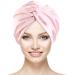 Silk Hair Wrap for Sleeping Mulberry Silk Bonnet Double-Sided Sleep Cap Sleep Turban Hair Bonnet for Curly Hair Women Silk Sleep Cap with Elastic Bow Stay On Head Pink