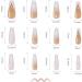 French Tips Rhinestone Gradient Press-on Nails by RUNRAYAY - Full Cover Coffin Shape Fake Nails for Women - Acrylic Stick-on Nail Set for Spring/Summer - Buy Online on SooperMarket.com