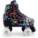 Classic High Top Quad Roller Skates - Black/White - Size 8 (Women's) - Indoor/Outdoor Rink Skates - Buy Online on SooperMarket.com