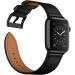 OUHENG Genuine Leather Band Replacement Strap Compatible with Apple Watch Ultra Series - Black | 49mm/45mm/44mm/42mm - Buy Online on SooperMarket.com