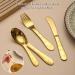 Evanda Gold Toddler Utensils Gold Titanium Coated 4 Pieces Stainless Steel Toddler Silverware Set Kids Utensils Forks and Spoons Mirror Polished Smooth Round Tableware and Dishwasher Safe 2.gold - Buy Online on SooperMarket.com