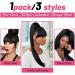 Kinky Straight Ponytail Extension with Bangs for Black Women Yaki Straight Wrap Arpund Pony Tail Hair Clip in Ponytail Extension Magic Paste Natural Looking Hair Hairpiece for Daily Party Use (Black) 20 inches Black - Buy Online on SooperMarket.com