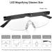 SKYWAY Hands-Free Magnifying Glasses with 200% LED Light - Rechargeable Magnifier for Reading, Hobbies, Close Work - Black - Buy Online on SooperMarket.com