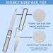 2Pcs Stainless Steel Nail Files for Natural Nails - Double-Sided Diamond File for Mothers Day Gifts - Washable and Reusable Metal Nail File - Buy Online on SooperMarket.com