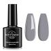 HTPARY Gel Nail Polish Bright Grey Color Long Lasting Gel Polish Soak Off Cure under UV LED Lamp Nail Art Manicure Salon DIY at Home Gifts for Girls Women L-Dark Grey