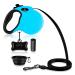 Philorn rolling linen for dogs 5m roll leash flexible with one-button blocking system non-slip handle without involvement reflective retractable dog leash for medium-sized large dogs up to 50kg L |5m |50kg blue