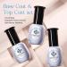 15ml Gel Top Coat and Base Coat Set - No Wipe, Soak Off, LED Lamp Dry, Clear Shine Gloss - Long Lasting Nail Art Gel Polish Resin (5in1 Functional Glue) - Buy Online on SooperMarket.com