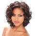 SEVENCOLORS Short Brown Curly Wigs for Black Women Mxied Brown Big Curly Bob Synthetic Wig Mixed brown