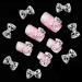 Broadfashion 10pcs 3D Glitters Bowknot Nail Stickers | Silver Bow Rhinestone Nail Art Decoration - Shop Internationally - Buy Online on SooperMarket.com