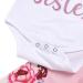 ChYoung Baby Girl Little Sister Romper Top & Rose Printed Pant Set | Newborn Outfit with Headband, 3 Pieces (0-3 Months) - Pink - Buy Online on SooperMarket.com