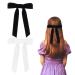 2Pcs Velvet Hair Bows Black Bow Hair Clips for Girls Women Hair Barrette with Long Ribbon Vintage Hair Accessories Women Girls(Black White)