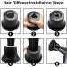 Universal Hair Diffuser Attachment for Curly Hair - Fits Hair Dryers D-1.4 to 2.6 inch - Adjustable & Adaptable - Ideal for Wavy, Thick, Natural Hair - Salon Quality (Black) - Buy Online on SooperMarket.com