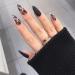 24Pcs Medium Tip Matte Black Frosting Leopard False Nails - Short Press Full Cover Fake Nails for Women and Girls - Buy Online on SooperMarket.com