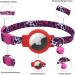 Mouyou Airtag Cat Neck Band | Adjustable Red Leopard Collar with Bell & Safety Clasp | Soft Nylon & Silicone Holder | Fits 22-34cm - Buy Online on SooperMarket.com