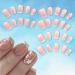 Shop French Tip Press On Nails - Short Square Floral Acrylic Nails for DIY Manicure | 24 Pcs Glossy Glue-On Fake Nails for Women & Girls - Buy Online on SooperMarket.com
