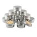 Basic packing 12 pieces 80ml silver empty round aluminum jar with screw cap aluminum socket Aluminum screw boxes of Cerz dose Cosmetic cans tin cans with 12 pieces 50mm sticker
