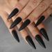 24pcs Extra Long Matte Full Coverage Solid Color False Nails Reusable Long Lasting Black