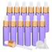 Tianzd 24 pieces 10 ml of empty chrome purple drip bottle Pipette bottles with glass pipette 10 ml of glass bottle with a drip pipette with gold screw cap for essential oils perfume oil violet 10 ml