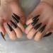 24pcs Extra Long Matte Black False Nails - Full Coverage Reusable & Long Lasting - International Shipping Available - Buy Online on SooperMarket.com