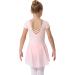 danswan Long Sleeve Ballet Skirted Leotards Dance Dresses Tutu Outfit for Ballerina Toddler Girls Short Sleeve - Ballet Pink 4-5T