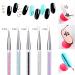 ANGENIL 5 Pcs Double Ended Nail Art Liner Brushes Set - Manicure Care Tool for Acrylic UV Gel, 3D Glitter, Dotting, and Painting - DIY Nail Designs - Buy Online on SooperMarket.com