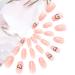 Brishow Pink Heart French Short Press-On Nails | 24 Ballerina Acrylic Artificial Nails for Women & Girls - Perfect for Every Occasion - Buy Online on SooperMarket.com