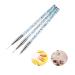 2pc Nail Ombre Brush Set for UV Gel Polish & Acrylic Nail Art Gradient Color Painting Pen with Rhinestone Crystal Detail - Buy Online on SooperMarket.com