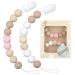 Pacifier Clip for Baby Boys Girls Pacifier Holder Neutral Binky Clips for Baby Gift 2 Pack(Beige Pink)